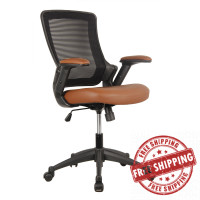 Techni Mobili RTA-8030-BRN Mid-Back Mesh Task Office Chair with Height Adjustable Arms, Brown